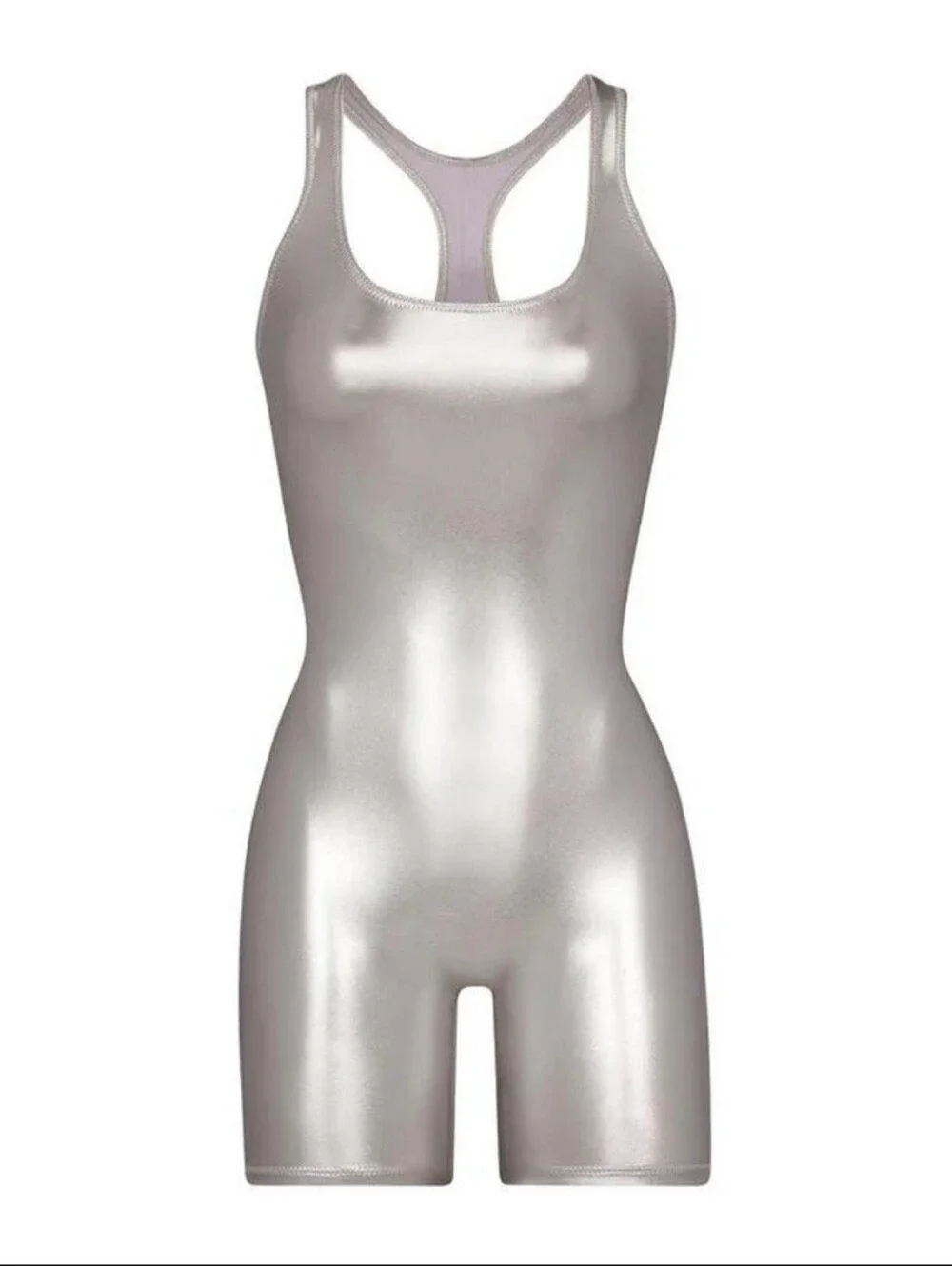 Skims Metallic Cycle Suit Metallic